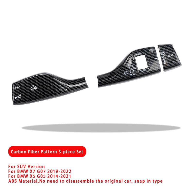 Car Turn Signal Wiper Lever Switch Cover Carbon Steering Steering Wheel Headlight Switch Trim For BMW 2 4 6 7 Series X4X5X6X7Z4