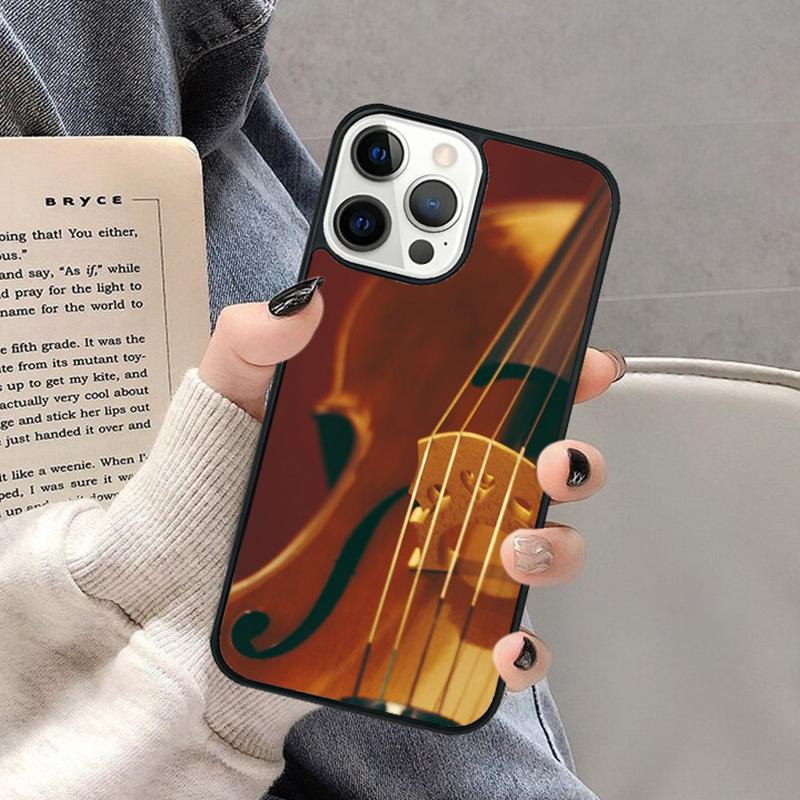 Violin and Musical Note Phone Case for iPhone 17 Air 16 16e 15 Plus for Apple 13 11 12 14 Pro Max Cover coque Shell