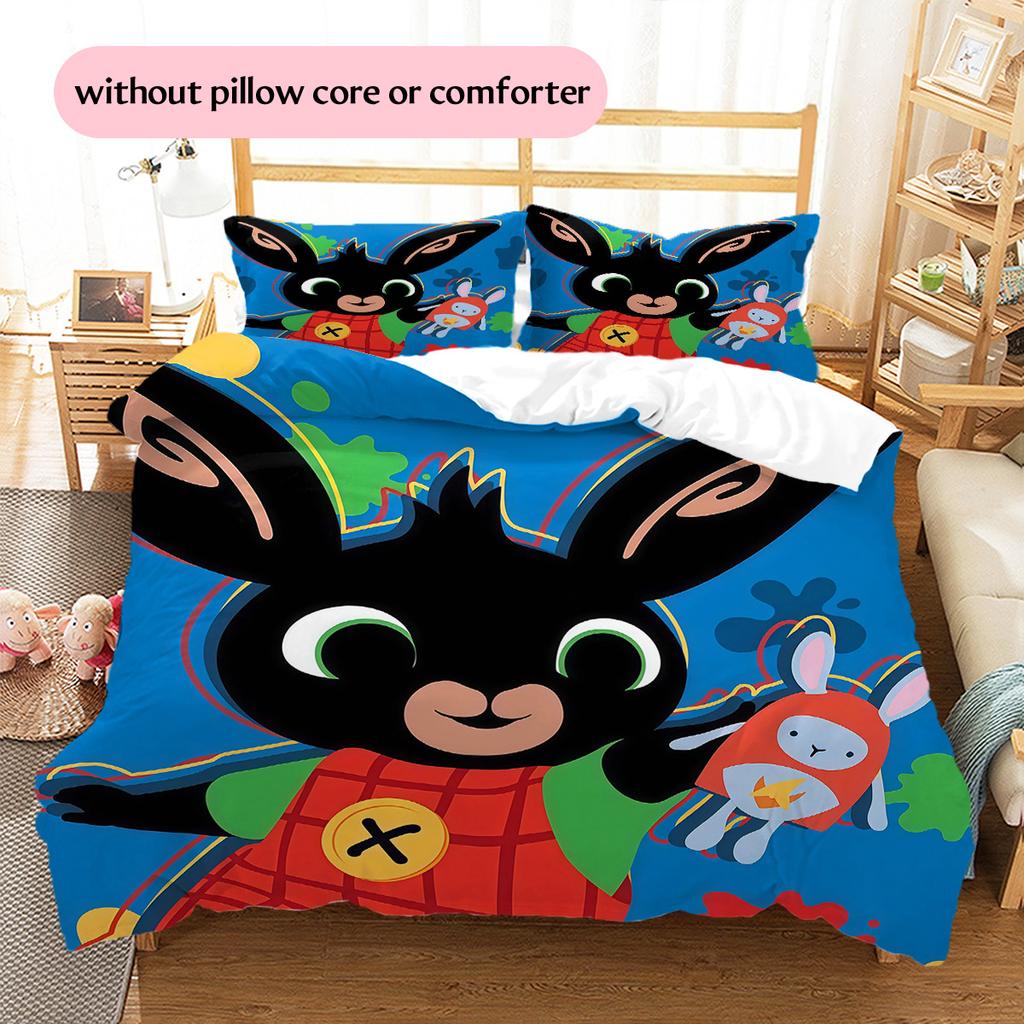 Bing Pattern Bedding Quilt Set  Home Decoration  Gift (1 * Duvet Cover + 2 * Pillowcase  Without Core)