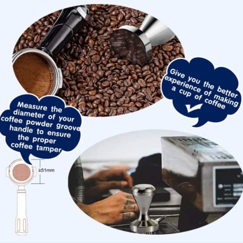 TAMOSH Stainless Steel Coffee Tamper, Barista Espresso Tamper, 49mm, Base Coffee Bean Press