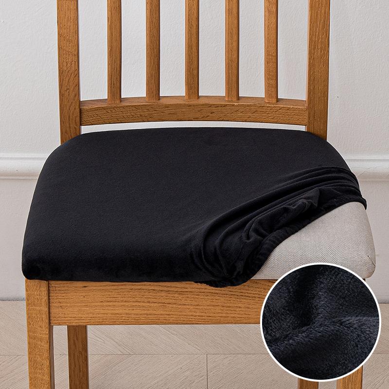 Velvet Stretch Fit Chair Seat Covers,Soft Solid Color Dining Chair Cover Removable Washable Chair Protector for Kitchen, Hotel