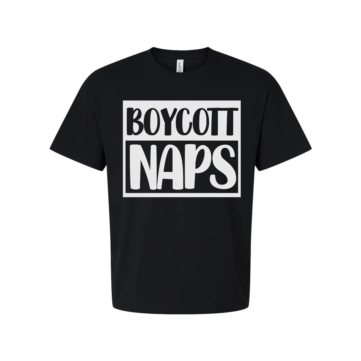 Boycott Naps Unisex T Shirt Graphic Tee With Bold Front Print For Everyday Wear L