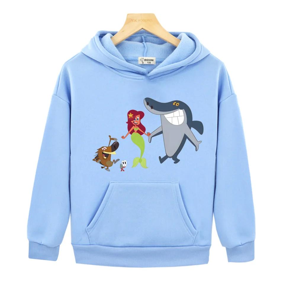 

Короткие мультяшные принты Zig and Sharko Moletom Skipper WithHooded Clothing Boys/Girls Sudaderas Pullovers Sleeve Print Hoodie KawaiI 130 розовый