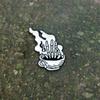 Skull Hand Coffee Cup Brooch: Trendy Punk Design