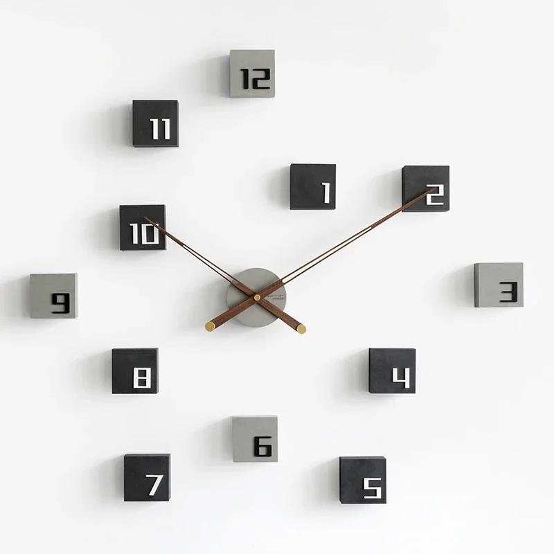 

Novelty Elegant Premium Clock Living Room European Square House Art Wall Clock Luxury Design Modern Reloj De Pared Decoration серый