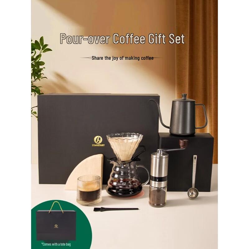 STAR-START Pour-Over Coffee Gift Set with Hand Grinder