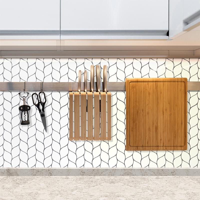 3D PVC Wall Sticker Leaf Type Tile Sticker Self Adhesive Waterproof Kitchen Bathroom Home Decor DIY 30cm X 30cm