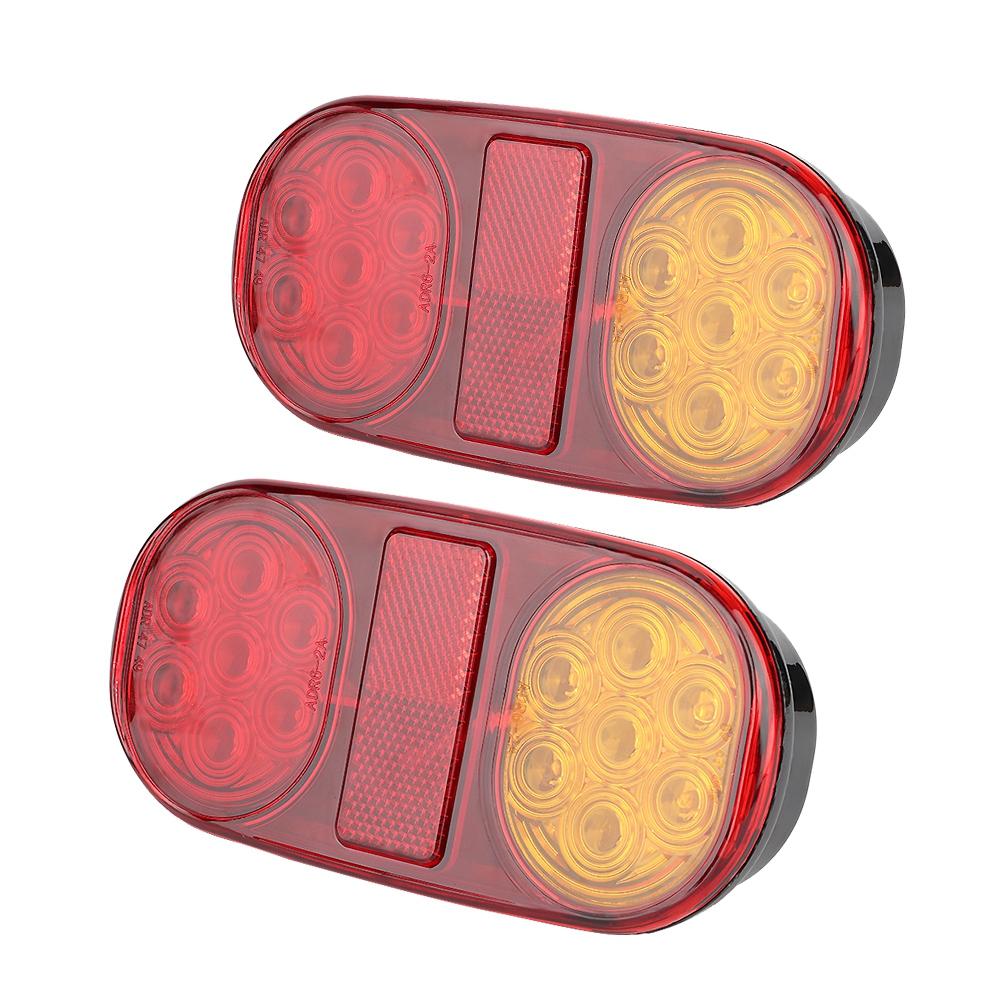 12V Universal Bright LED Taillight Tail Lamp with License Plate Light for Trailer Bus RV