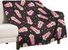Popcorn Cartoon Throw Blanket Modern Art Print Black Cozy Lightweight for Bedroom Living Room Dorm Chair Sofa Travel xin
