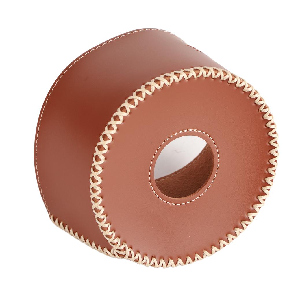 Gas Canister Protective Cover Portable PU Leather Gas Canister Cover for Outdoor Camping Accessories Dark Brown
