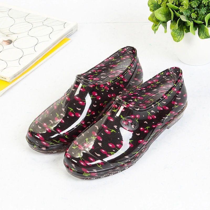 New Shallow Mouth Four-season Rain Shoes Women's Short Tube Non-slip Waterproof Shoes Low-top Work Rubber Shoes