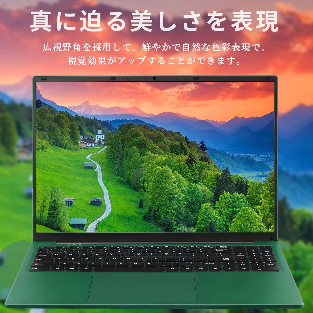 SERYUB Large Green Laptop Windows 11 Office No Setup Thin and Lightweight Laptop Celeron N5105 CPU 16GB DDR4 Memory 5 Bluetooth Backlit Suitable for