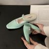 Fashion Shallow Fashion Buckle Ladies Flats Mary Janes Shoes Female Slides Square Toe Footwear Slip On Women Flats With Shoes