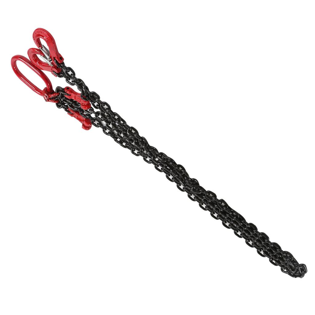 Curea de ridicare cu lanț, 2 cârlige, reglabile pentru operațiuni cu macaraua, 2 metri, 4,75 tone, 8 mm