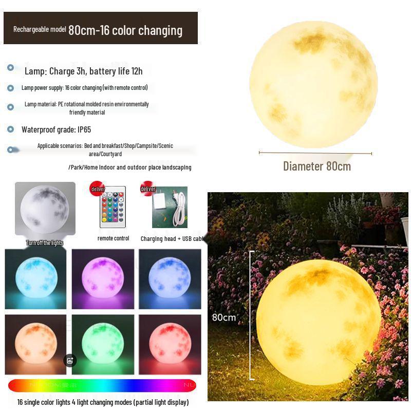 Solar-Powered Waterproof Moon Lamp for Garden, Lawn & Courtyard Decoration