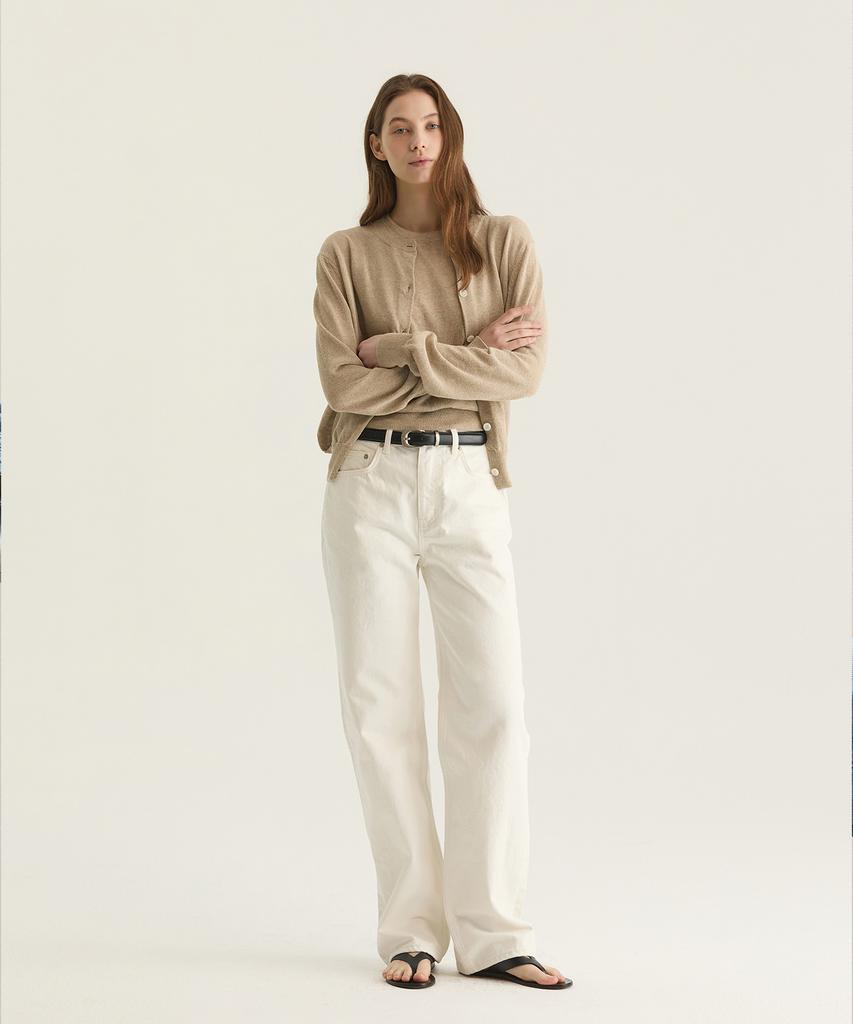 Oteumilkape Straight Denim Pants - White (Japanese Fabric)