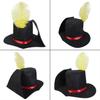 Elegant Black Festive Party Hat Soft  with Yellow Feather for Holiday Caroler Unisex Black Christmas Hat