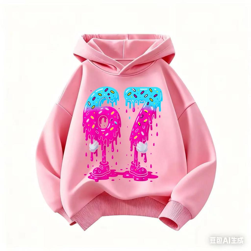 Autumn SIX SEVEN Funny Children Hoodies Level 67 Chaos Hooded Sweatshirt Kids Boy Girl Streetwear Graphic Casual Sport Pullover