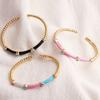 High Quality Fashion Drip Oil Hand Jewelry Gold Color Colorful Enamel Turkish Lucky Evil Eye Bangle Bracelet For Women