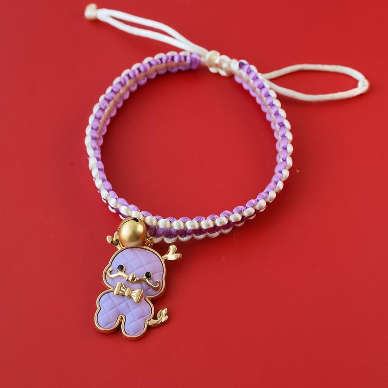 Chinese New Braided Rope Pet Collar Dragon Festive Bell Colorful Decor Cats Dogs