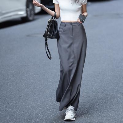 Suit Half-body Skirt Women's High Waist Thin Straight Skirt