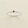 eManco Gold-Plated Non-Constricting Ring for Women - Thin Band with Tiny Diamond Accents and December Birthstone