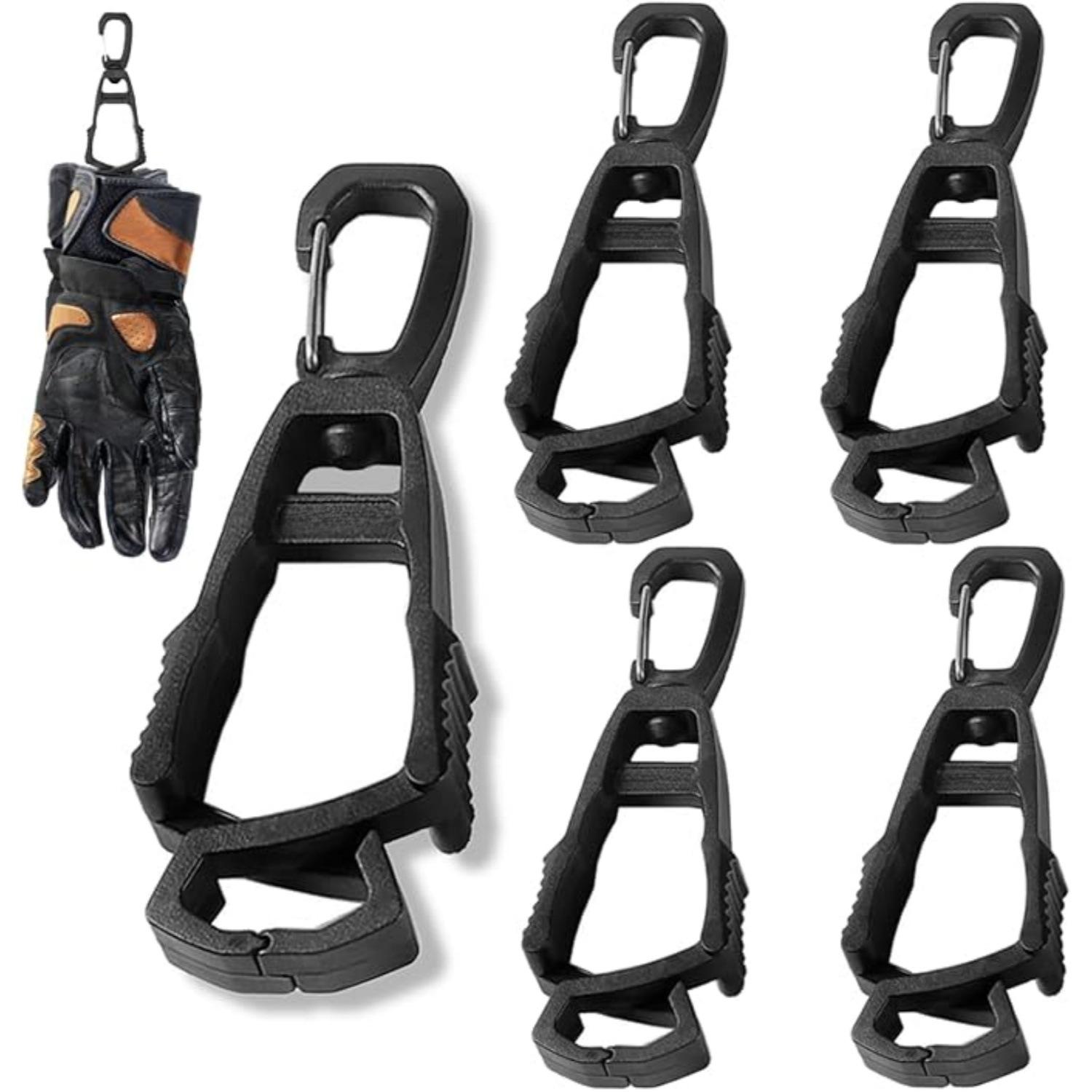 5-Piece Anti-Loss Plastic Glove Clips with Carabiner for Outdoor and Work Use Army Green 5-piece