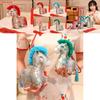 Traditional Horse Plush Toy With Flower Print Design And Tassel Decor For New Year Gifts And Celebrations
