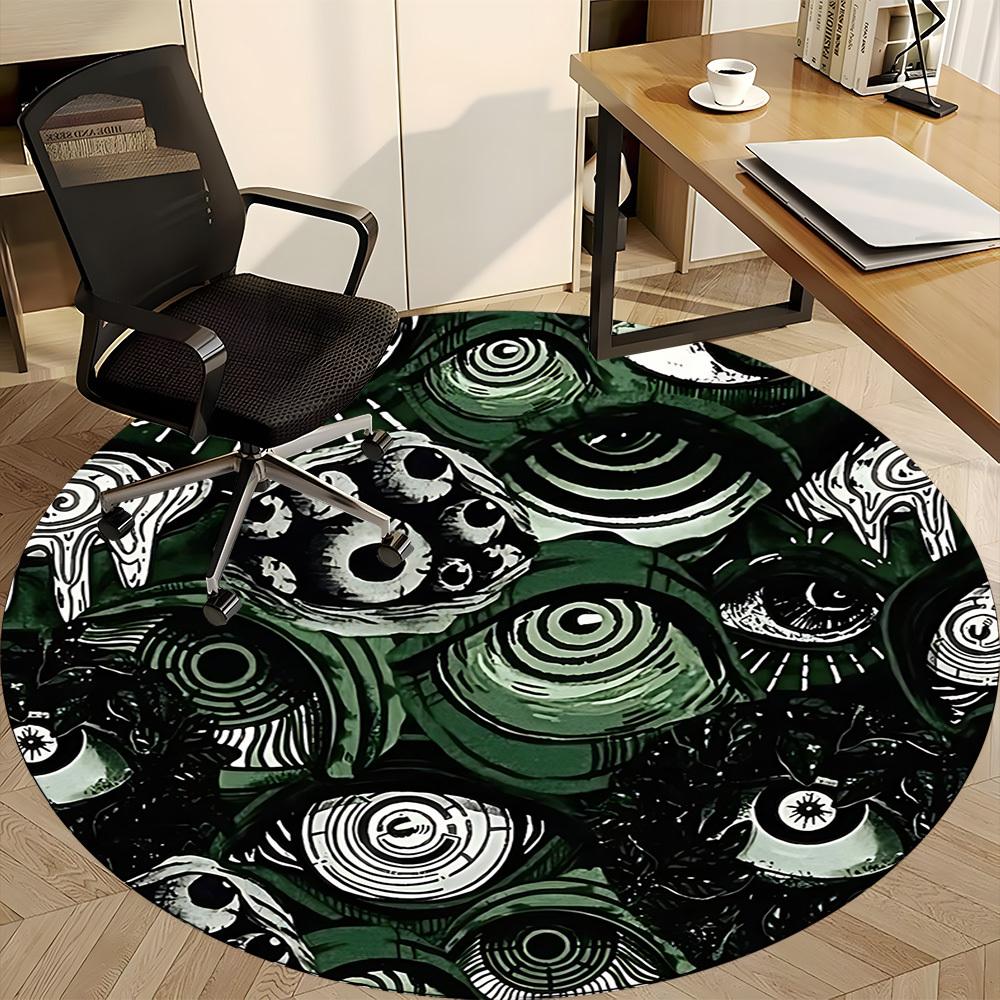 1pc Eyes Pattern Office Round Area Rug, Indoor Mat Suitable For Office, Under Office Chairs Bedroom Living Room Home Decor, Room Deco