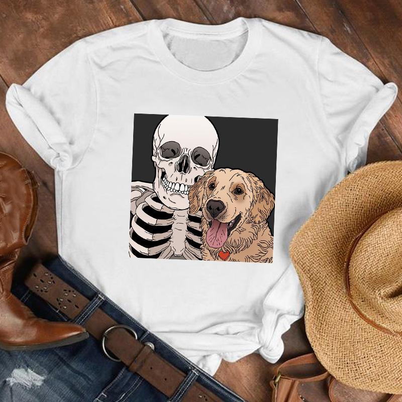 Women Lady Printed Cartoon 90S Horror Sleep Fashion Shirt Clothes Tshirt Female Print T Tee