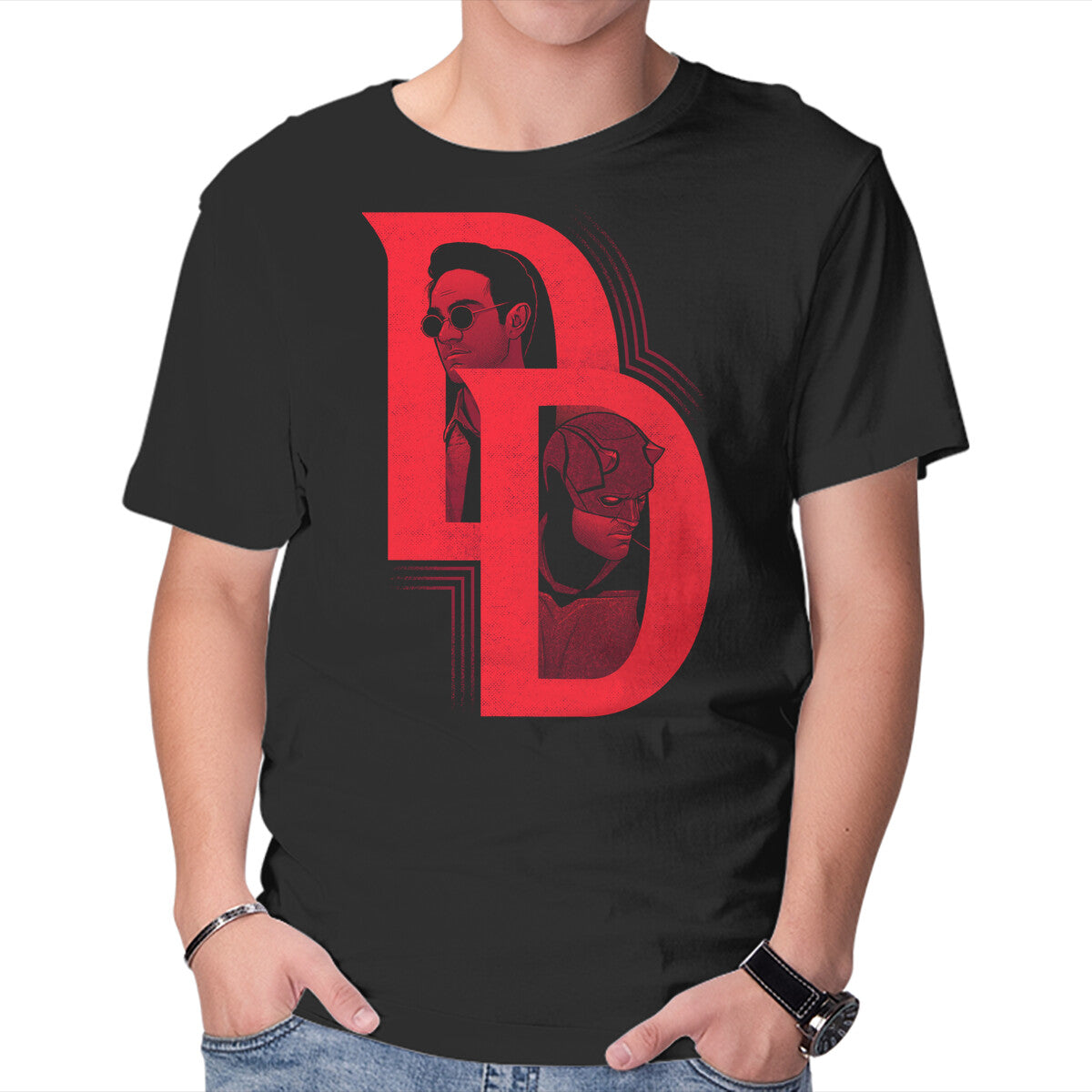 Unisex Crew Neck T-Shirt Duality Of Justice Graphic Short Sleeve Casual Tee XL