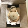 Burberry The City Gold Dial Haymarket Brown Leather Strap Watch for Women BU9026