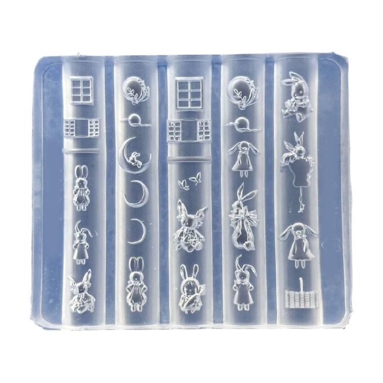Molde de Silicone Macio de Coelho para Design de Unhas para Entusiastas de Artesanato Ferramenta Reutilizável Simplifica Criações de Manicures Intrincadas
