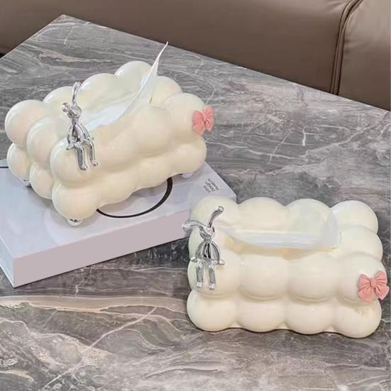 Yousheng Kitchen Tissue Box Napkin Holder Large Capacity Creative Shape Cloud Design Paper Case Organizer Desktop Ornament