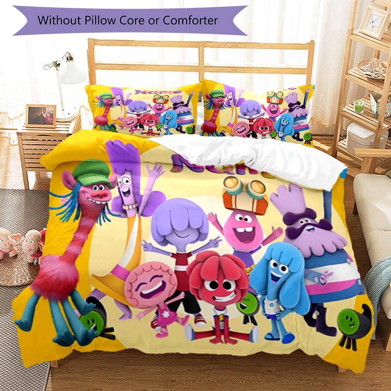 3pcs Custom Name Jelly Jamm Bedding Set Duvet Cover Closure Includes 1 Duvet Cover & 2 Pillowcases, Soft and Comfortable for All Seasons.