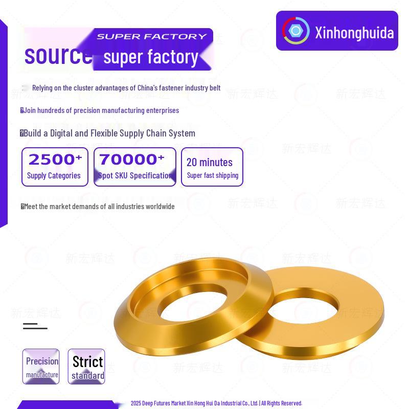 

Gold Anodized Aluminum Alloy Countersunk Screw Washers for M2-M8 M2.5