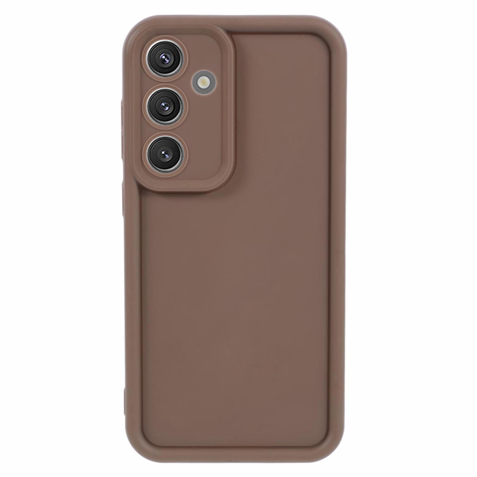 

For Samsung Galaxy S24 FE Case Flexible TPU Phone Cover Camera Protection Brown