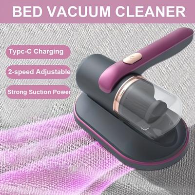 Wireless Bed Vacuum Cleaner with Powerful Suction Low Noise UV Light & Washable HEPA Filter