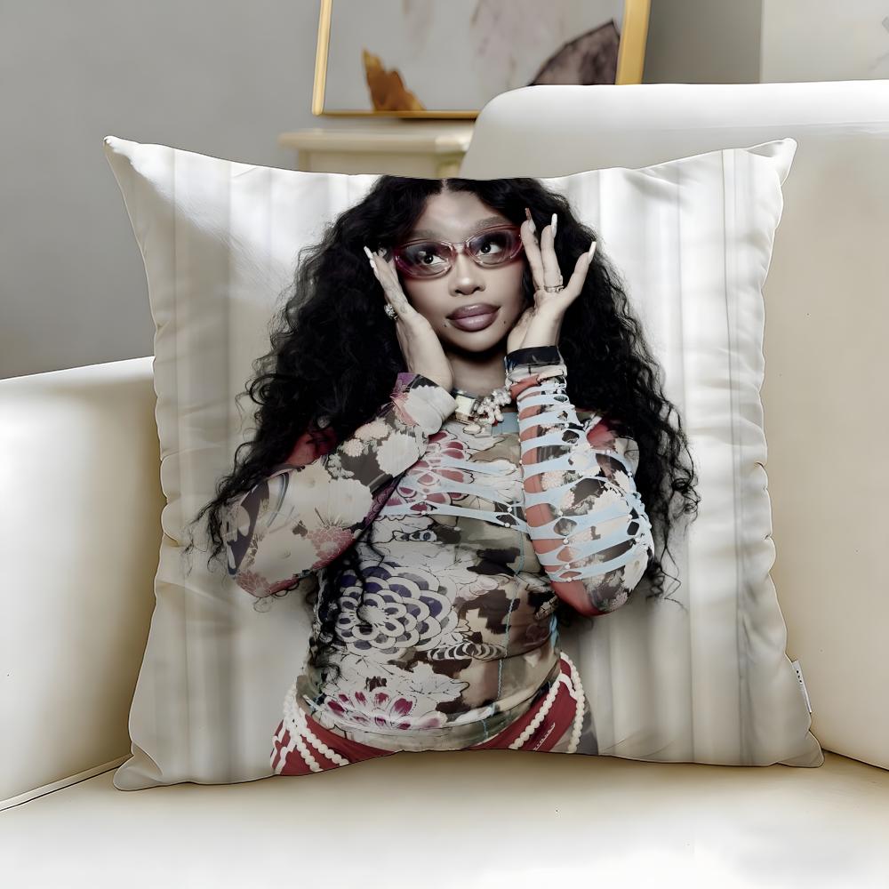 Popular Singer SZA Cushion Cover Soft & Easy-Wash Pillow Case – Versatile for Couch, Bed, Travel and Office