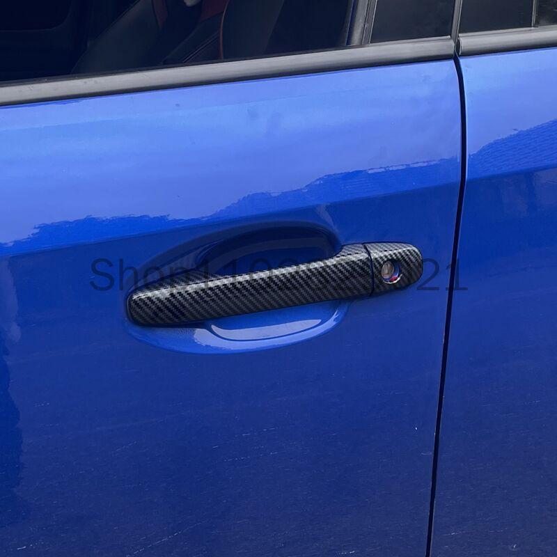 Carbon Fiber Pattern Car Door Handle Cover Sticker Overlay Styling Auto Accessories For Subaru Levorg 2015-2019 2018 2017 2016