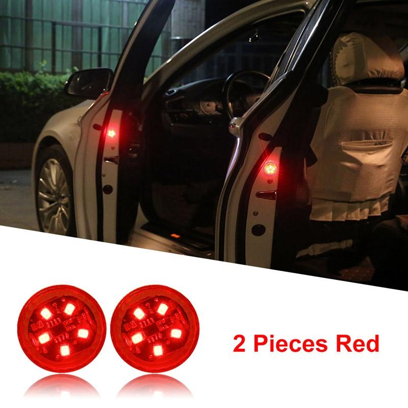 2 Stück LED-Auto-Öffnungstür-Sicherheitsalarm-Signalleuchten, Anti-Heck-Kollisionslampe, einfach zu installieren