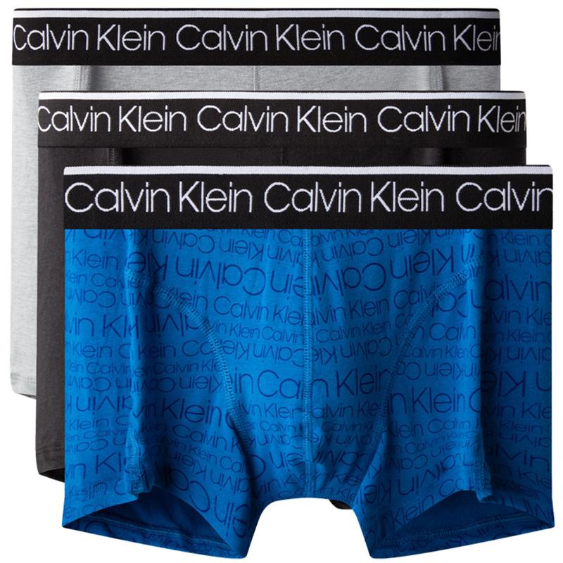 Calvin Klein Logo Jacquard Waistband Cotton Breathable Boxer Briefs 3-Pack Men Underwear NP2421O9WV