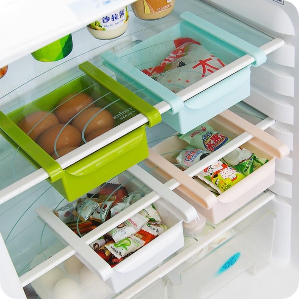 Sliding Pull-Out Fridge Drawer Organizer PP Plastic Storage Bins For Fridge Shelf