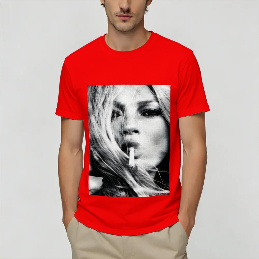 T-shirt Unisex Kate Moss T-shirt Tempo Libero Manica Corta Girocollo T-shirt Cotone Idea Regalo Abbigliamento