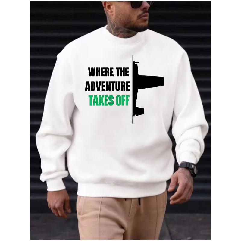 

Pullover Sweatshirt, Crew Neck, Loose Fit Warm Sweatshirt for Daily Wear XXL білий