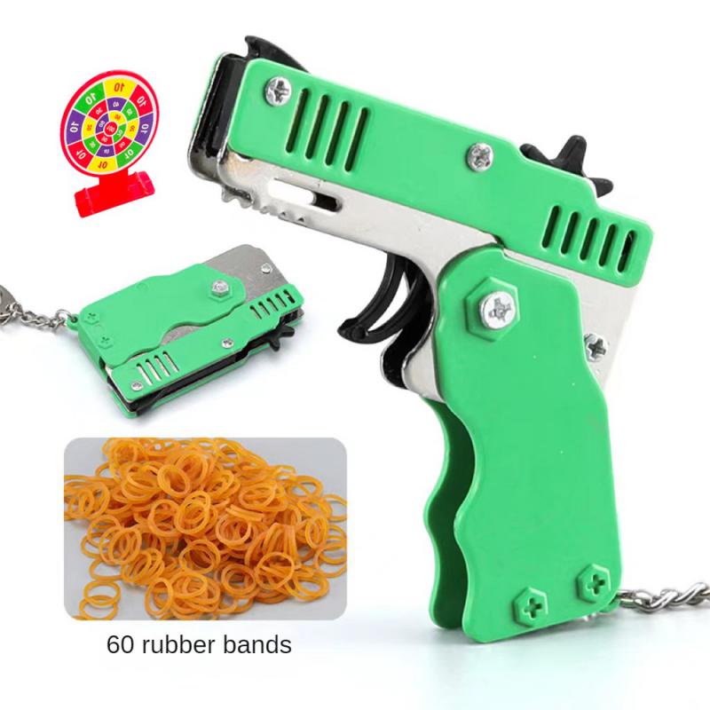 Folding Gun Sturdy And Durable Toy Portable Child Rubber Band Shooter Party Supplies Essential Model Durable Rubber Band Gun