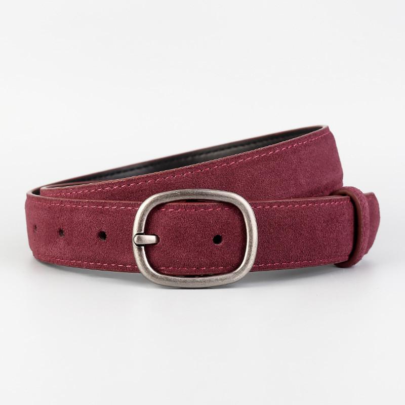 

Ladies Leather Belt With Needle Buckle For Stylish Casual Wear Angora Red