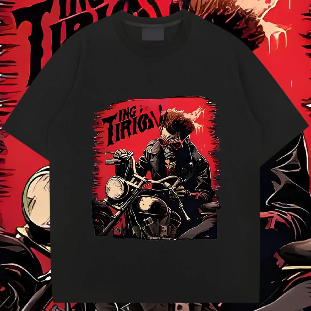 2024 New Loose Short Sleeve O-Neck Harajuku T Shirt For Men‘s Casual Style Printed XL Tees UEFA Summer Hot Sale Slight Stretch