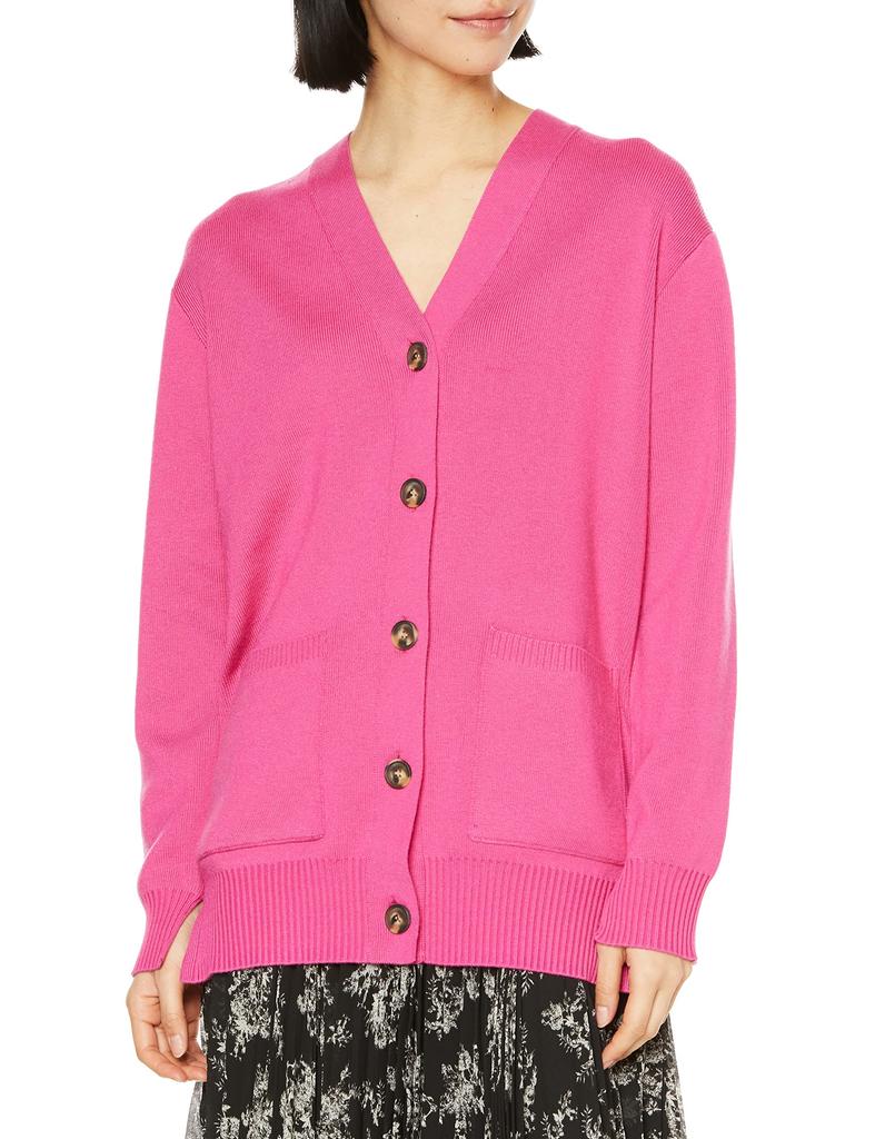 Mira Owen Basic Size 1 Women's Mid-Length Cardigan, 09WND231158, Pink,