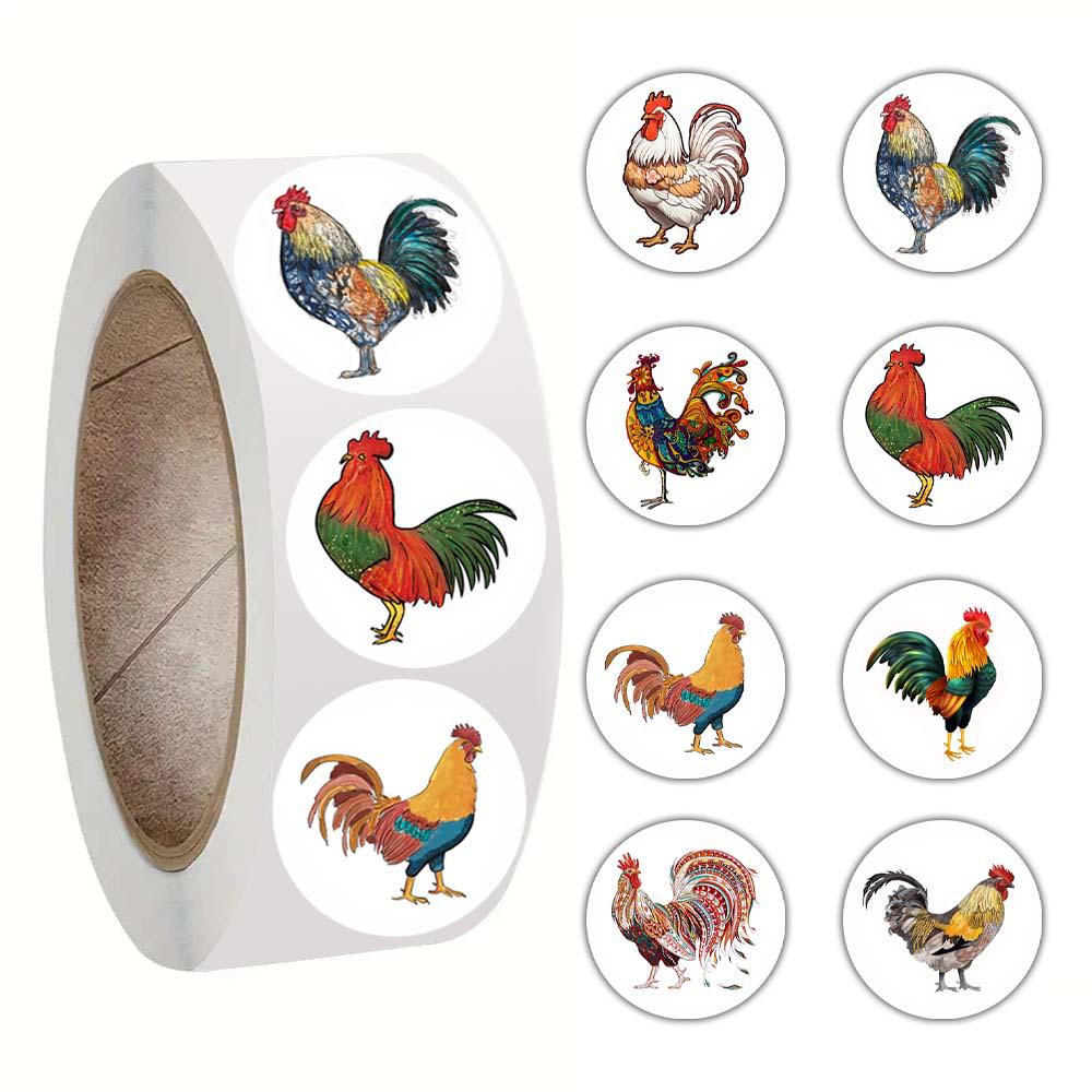 Rooster Cartoon Graffiti Stickers - 500 Adhesive Animal Labels for Decoration and Praise Rewards